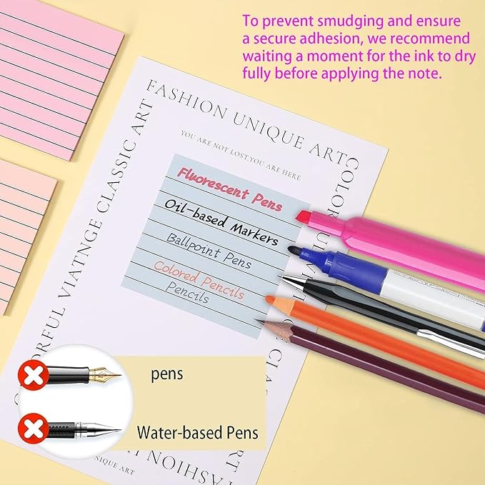 2 Pads, 100 Sheets, Clear Transparent Lined Sticky Notes 3x3 Inches, Self-Stick Notes, See Through Translucent, Easy to Post, Study Supplies, Office Products, Reusable, Waterproof, Orange
