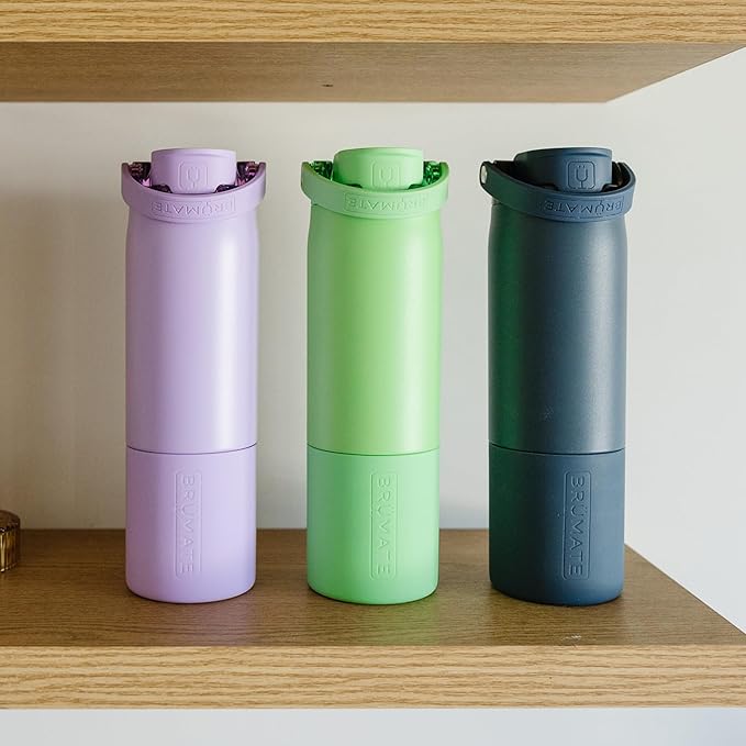 BrüMate Rise 35oz Water Bottle With 100% Leakproof Covered Silicone Straw | Insulated Stainless Steel Water Bottle With Removable Straw | Fast Flow | Soft Sip Silicone Spout | BPA-Free (Lilac Dusk)