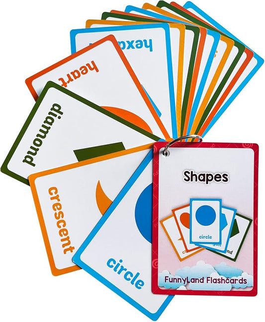 Lilias Shapes Flash Cards, Toddler Learning Toys, Preschool Learning Toys, Homeschool Supplies, Learning Supplies for Kindergarten, 4.3 X 3.14 Inch, 13 Cards in Set