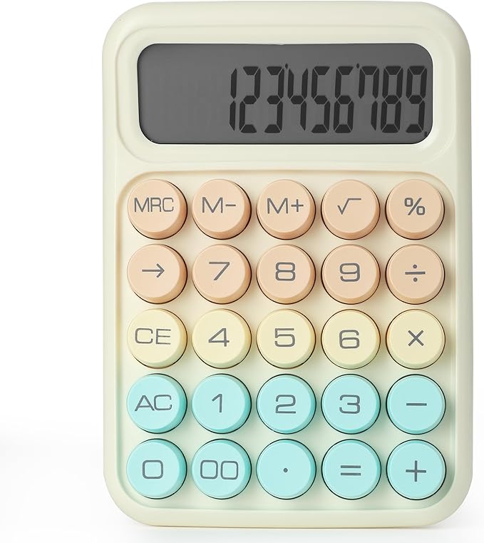 Mr. Pen- Mechanical Switch Calculator, 12 Digit Large LCD Display, Colorful with Big Buttons, Mechanical Switch Calculator for Home, School, Office