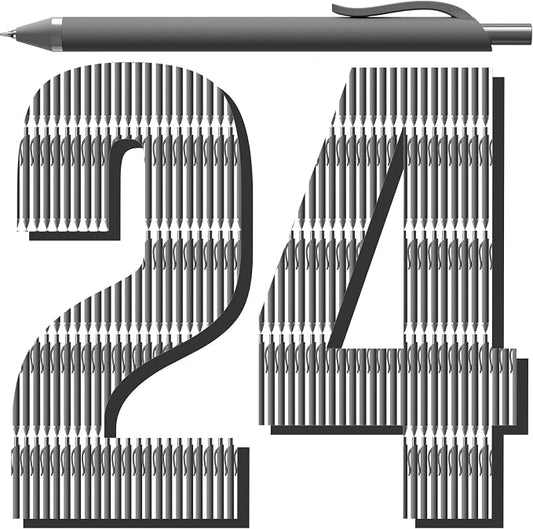 24 Pack Gel Pens Black Ink, 0.7mm Fine Point Smooth Retractable | Quick-Drying No Smudge, Left Handed Writing Pens for Journaling Note Taking School Office Service Cheap Pens Bulk