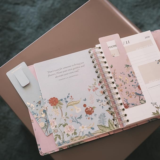 KOKONOTE Planner 2026-2027 Seasonal Flowers - Planner for Women 17 Month (Aug 26/ Dec 27) | Weekly & Monthly Academic Planner 2026-2027 | 6.4" x 7.9" | Hardcover Agenda 2026 | Thick paper 120 g/m²