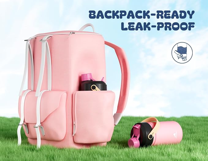 12 oz Kids Water Bottle for Girls: 2-in-1 Straw Spout Lid, Leakproof, Durable Straw Spout Lid, 24H Cold, Easy Carry, Insulated Stainless Steel Cup for School, Travel, Camping, Daily (Polka Whimsy)