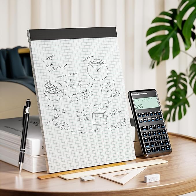 AILZFEI Graph Paper Notebook 8.5 x 11 Grid Paper Pad Quad Ruled, 2 Pack, 30 Sheets per Pad, White, 4x4 (4 Squares per inch), Easy-Tear Perforations, 8.5"x11" Quad Ruled Grid Paper Pad