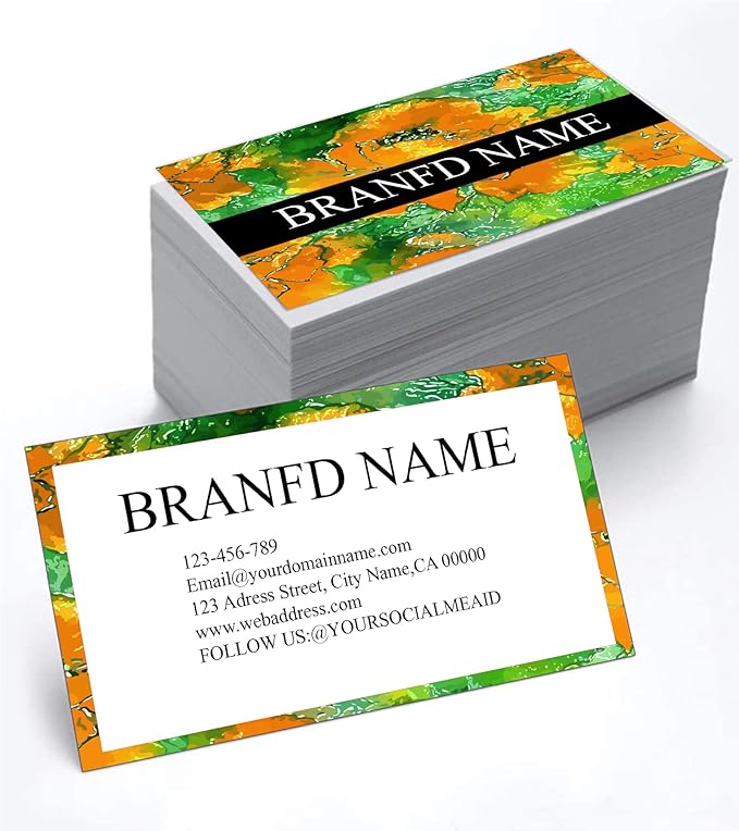 Custom Printed Business Stock Cards - Thick Sturdy Stock - 3.5" x 2" - 100% Recycled Content (500/200 PCS) Premium Double-sided Print