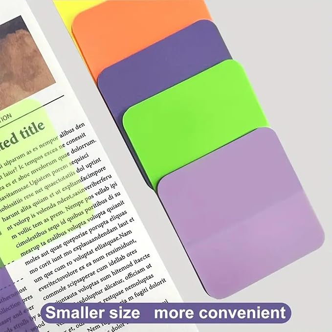 320PCS Transparent Sticky Notes - Colored Clear Sticky Note, Waterproof Translucent Color Memo Pad