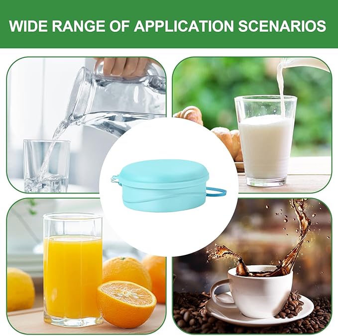 Foldable Travel Cup,8.8oz/260ml Food Grade Silicone Drinking Cups | Leakproof Water Bottle - for Backpacking Outdoors Travel Women Men Kids Family Friends