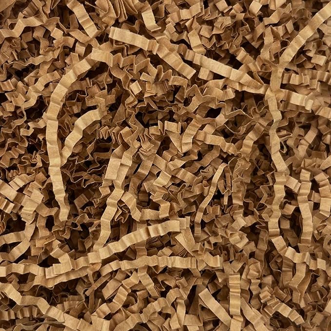 Tisspoms 3LB Kraft Brown Crinkle Cut Paper Shred Filler, Paper Shreds for Basket Fillers, Birthday, Gift Wrapping, Anniversary, Wedding, Halloween, Thanksgiving, Christmas Gift Decor Party Filler