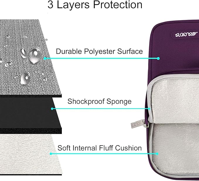 MOSISO Laptop Case 16 inch, 15-15.6 inch Laptop Sleeve Compatible with MacBook Pro 16 M5 M4 M3 M2 M1, HP Acer Dell Lenovo ASUS, Polyester Vertical Computer Sleeve Bag with Pocket, Magenta Purple