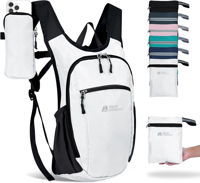 Small Hiking Backpack Packable Lightweight for Women Men | 10L/15L, Hiking Daypack, Foldable, Water Resistan, Ultralight, with Phone Pocket, Travel, Outdoor, Walking