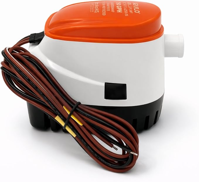 SEAFLO 06 Series Automatic Submersible Bilge Pump - 750GPH, 12V, 3/4" Outlet, 4-Year Warranty! - All-in-One Pump and Float Switch, Snap-Off Strainer, Compact Marine Boat Yacht Bilge Pump CE & Rohs