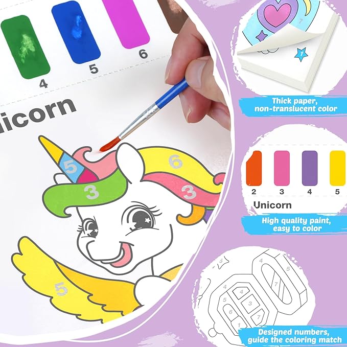 Watercolor Paint Sets for Kid: 2 Pack Water Painting Coloring Book for Toddlers 4-8 Years Old, No Mess Arts and Crafts Drawing Paper Kits for Boys Girls Birthday Gift