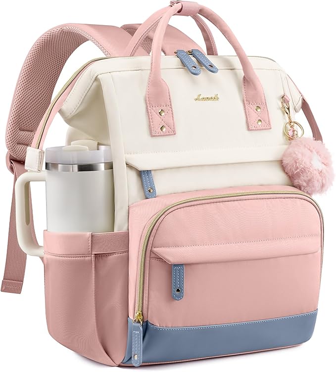 LOVEVOOK Laptop Backpack for Women, 15.6 Inch Work Business Backpacks Purse With Large Capacity, Waterproof Nurse Bag College Bookbag for School, Waterproof Casual Daypack for Travel