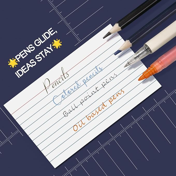 Index Cards 3x5 Inch - 300 Count Ruled Index Flash Cards for Studying, Lined Index Note Cards 3x5 Flashcards, Notecards 3 x 5 Lined Small Index Cards Ruled White 3x5 Cards for Office, School, Home