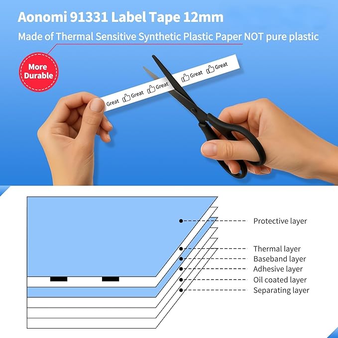 Label Tape Replace for Dymo Letratag Refills White Plastic 12mm x 4m Compatible with Dymo Label Maker Refills 1/2" 13' for LT-200B 100H 100T Plus QX50 XR XM 2000, 3-Pack White Plastic Tape Set