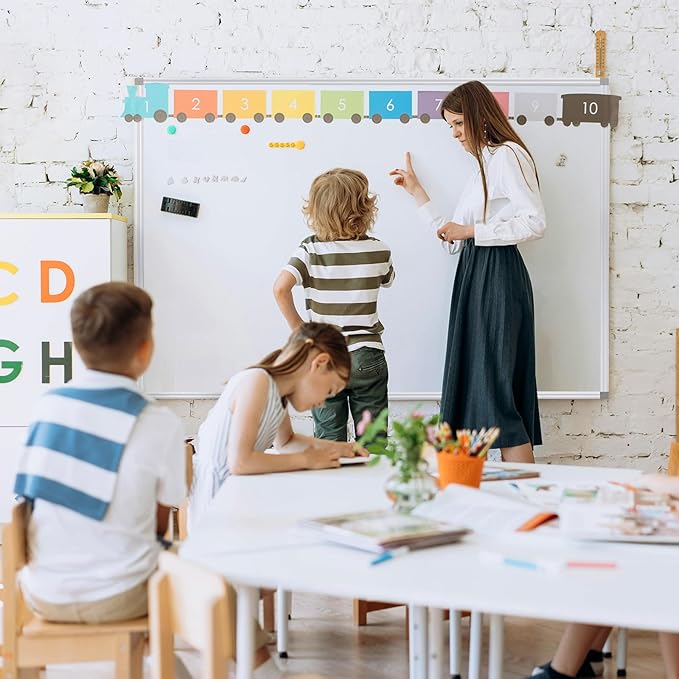 SWANCROWN Large White Board Dry Erase 60" x 48" Presentation Magnetic Whiteboard with Long Pen Tray, 5' x 4' Large Dry Erase Board for Wall, School, Office and Home