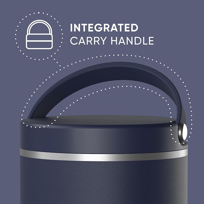 Hydrapeak 32oz Stainless Steel Vacuum Insulated Food Jar for Hot Food and Cold Food, Wide Mouth Leak-Proof Soup Jar for Adults, 10 Hours Hot and 16 Hrs Cold (Navy) (Pack of 3)