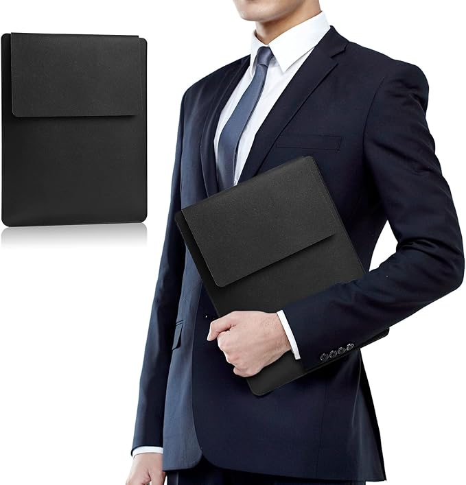 Compatible with Apple 14/13.3 inch Laptop Sleeve, Padded Case, Portable Bag - Black
