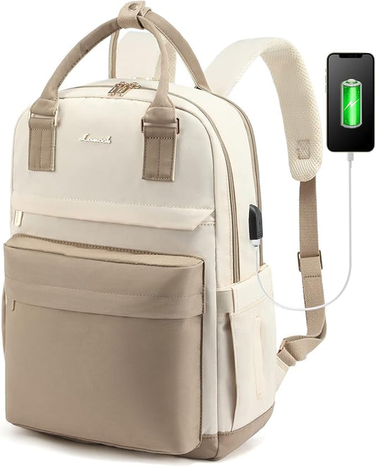 LOVEVOOK Laptop Backpack for Women 15.6 Inch Laptop Bag with USB Port, Fashion Waterproof Backpacks Teacher Nurse Stylish Travel Bags Vintage Daypacks Bookbag for College School Work