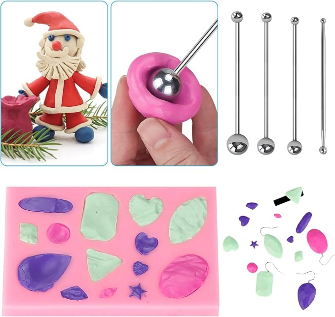 CiaraQ Polymer Clay 60 Colors Starter Kit - Oven Bake Modeling Clay for Kids & Artists, Non-Sticky DIY Clay with Sculpting Tools, Fun Gift for Children Ages 4+, 4.7 lb