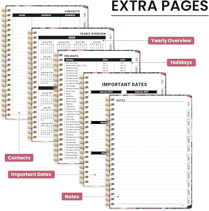 Planner 2026-2027, Hardcover Monthly and Weekly Academic Planner July 2026 - June 2027, Teacher and Student Calendar Agenda Book with Tabs, A5 (6.3" x 8.5"), Ideal for School and Office, Forest Fox