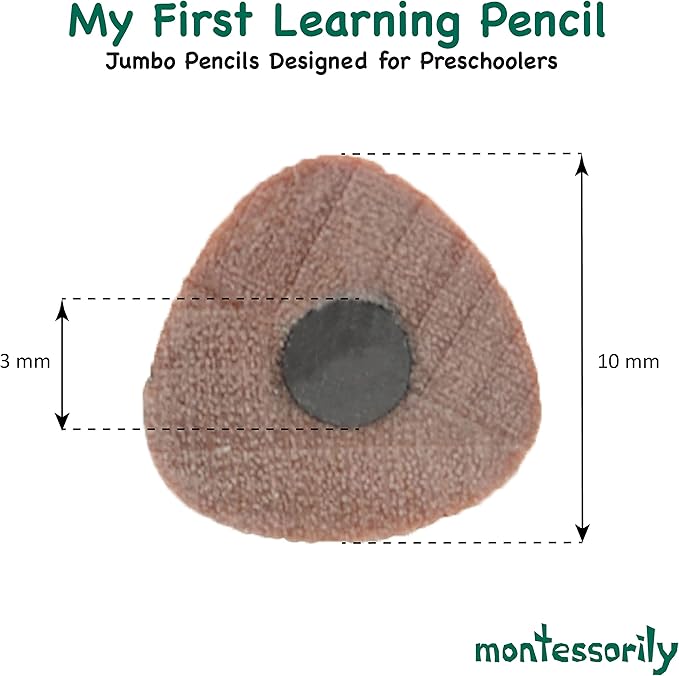 Jumbo Thick Triangular Pencils for Preschooler, Kids, 3-6 yr old - My First Learning Pencil 6B