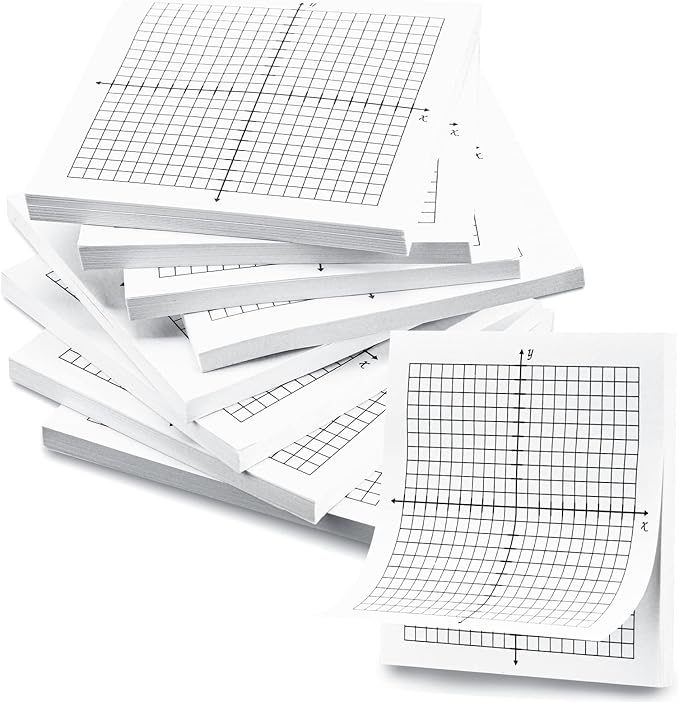 Sabary 8 Packs Graph Paper Sticky Notes 400 Sheets 3 x 3 Inch Lined Mini Graph Pads 20 x 20 Four Quadrant Adhesive Grid Sticky Notes for Office School Math Supplies(8 Pads)