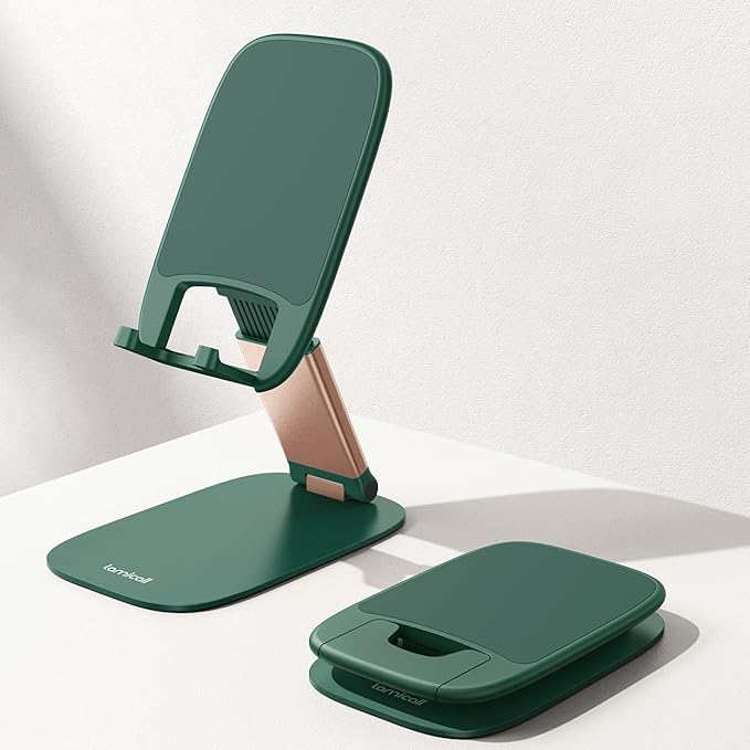 Lamicall Ultra-Thin Cell Phone Holder, Green Office Desk Accessories for iPhone Stand, Gifts for Fathers Day Teen Boys Girls Adults Women Men Grandkids, Workspace Desk Organizer, Green Office Decor