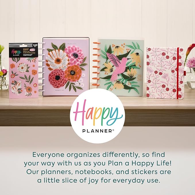 Happy Planner Disc-Bound Academic Planner July 2025–June 2026, Includes 3 Extra Months and 2 Sticker Sheets, Classic Size, 7" x 9.25", Dashboard Layout, Stacked Geos