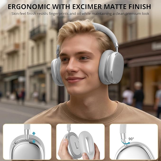 NC95 Hybrid Active Noise Cancelling Headphones with Knob Control, 120H Playtime Over Ear Headphones Wireless Bluetooth 6.0, App Control, Hi-Res Audio, Comfort Fit, Clear Calls for Travel/Workout