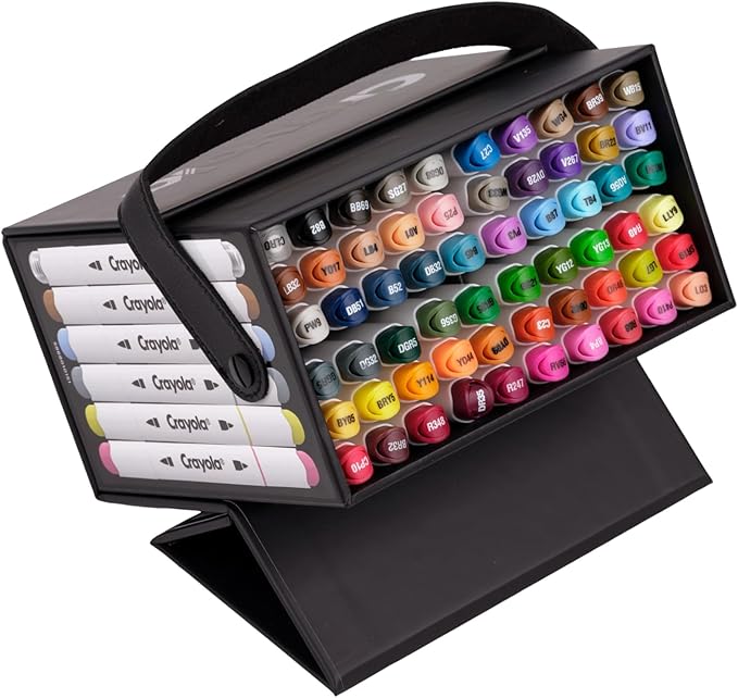 Crayola Dual Tip Alcohol Marker Set for Adults, 60ct, Fine & Brush Tips, Blending Markers for Adult Coloring, Art Supplies, Gifts, Ages 14+ [Amazon Exclusive]