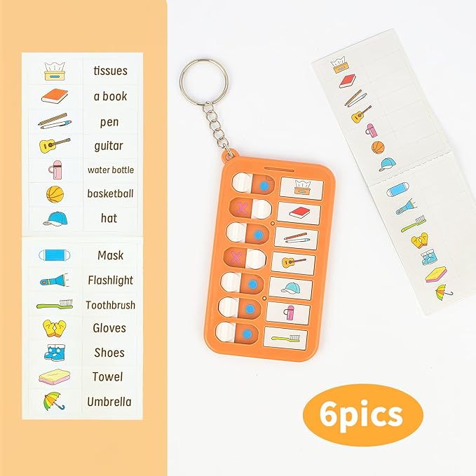 6 Pcs Portable Visual Schedule Keychain Checklist for Kids with Planning Sticker, Reminder Board Chore Chart ADHD Tools for Kids Adults for Daily Task Weekly Planning Memo Checklist Boards