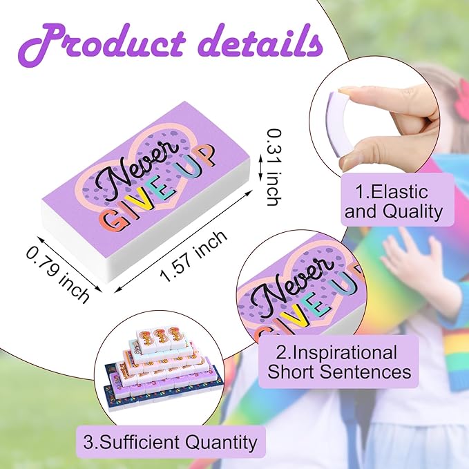 Dunzoom 100 Pcs End of Year Inspirational Pencil Erasers Bulk for Kids Back to School Fun Motivational Eraser School Office Supplies for Students Classroom Office Teacher Artists(Boho)