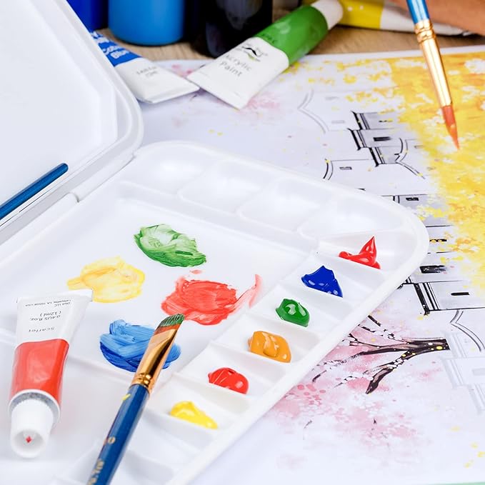 Mr. Pen- Airtight Watercolor Palette with Lid, 18 Wells & 2 Mixing Areas, Lightweight Sealing Paint Palette for Travel, Painting, Watercolor Mixing, Art Class and Studio Use