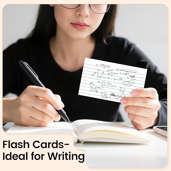 Index Cards 3x5 Inch, 500sheets, Flash Cards,Ruled Lined White Note Cards Paper For Studying, Schools Supplies, College, Office And Home Organization, Note Taking Supplies