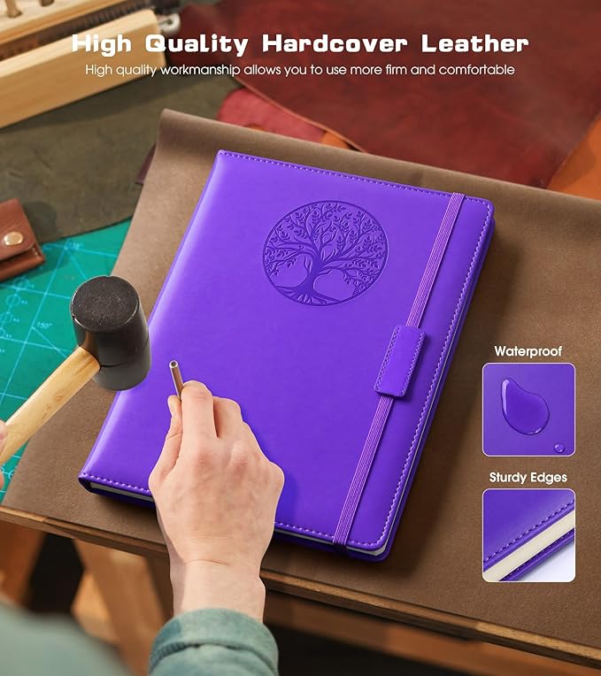 Lined Journal Notebook for Women Men,256 Thick Pages,A5 Hardcover Vintage Leather Journal for Writing,Travel,Business,Work, School,College Ruled Notebooks for Note Taking,Daily Diary 5.7"×8.3"