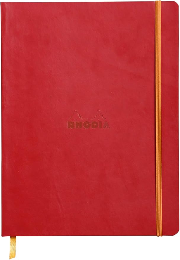 Rhodia Rhodiarama SoftCover Notebook - 80 Lined Sheets - 9 3/4 x 7 1/2 - Poppy Cover (117513C)