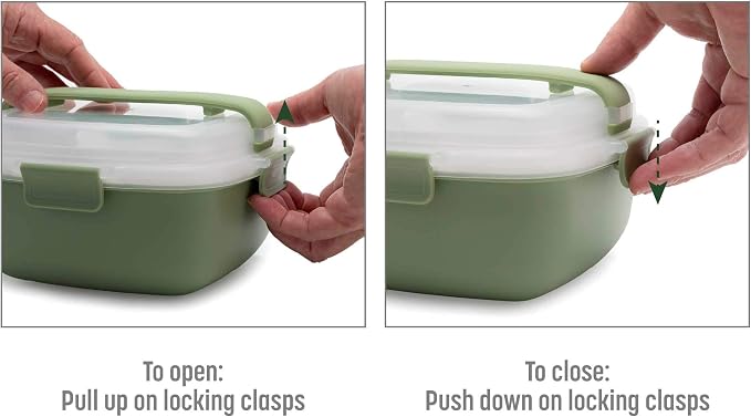 Goodful Stackable Lunch Box Container, Bento Style Food Storage with Removeable Compartments for Sandwich, Snacks, Toppings & Dressing, Leak-Proof and Made without BPA, 56-Ounce, Sage (Pack of 12)