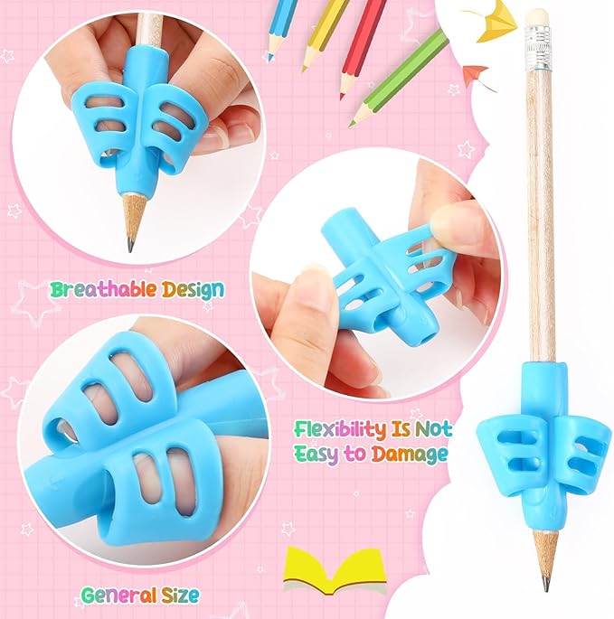 SANNIX 8 Pack Pencil Grips for Handwriting, Grip Posture Correction Training Pen Writing Aid Tool for Preschools Adults Students Elementary Teaching Tools