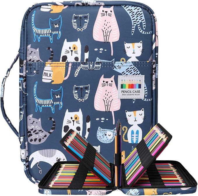 Coloring Pencil Case 220 Slots Pencils/Gel Pens Organizer Waterproof Travel Case Zipper Carrying Portable Pencil Markers Pen Holder Bag for Painter Writers