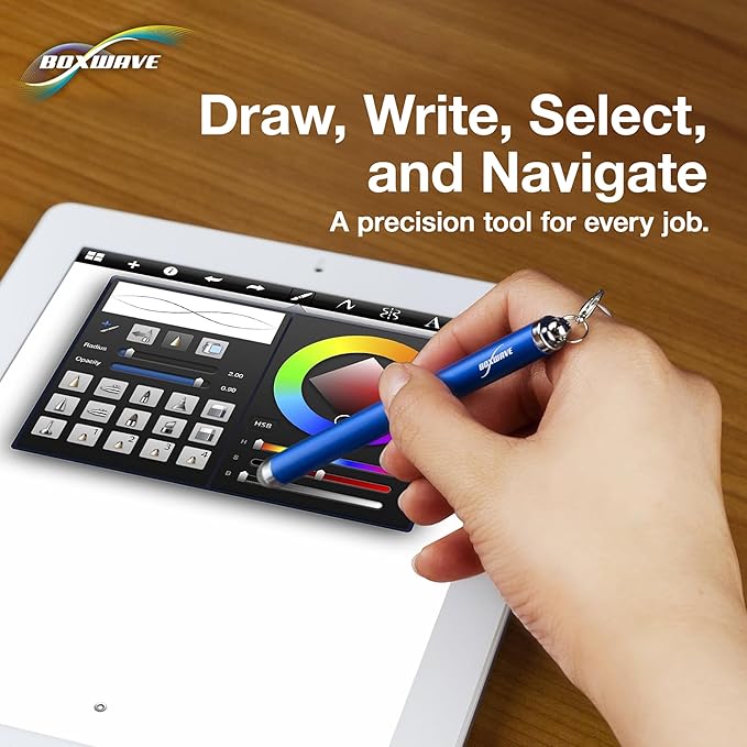 BoxWave Stylus Pen Compatible with Boogie Board Blackboard Smart Scan Reusable Notebook - EverTouch Capacitive Stylus, Fiber Tip Capacitive Stylus Pen - Jet Black