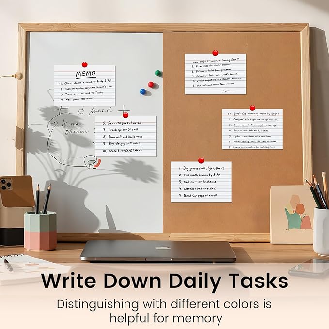 Index Cards 4x6, 200 Sheets, Ruled White Flash Cards for Effective Studying and Note-Taking, Premium Note Cards, Essential School Supplies for College & Office, Home Organization & Study Supplies