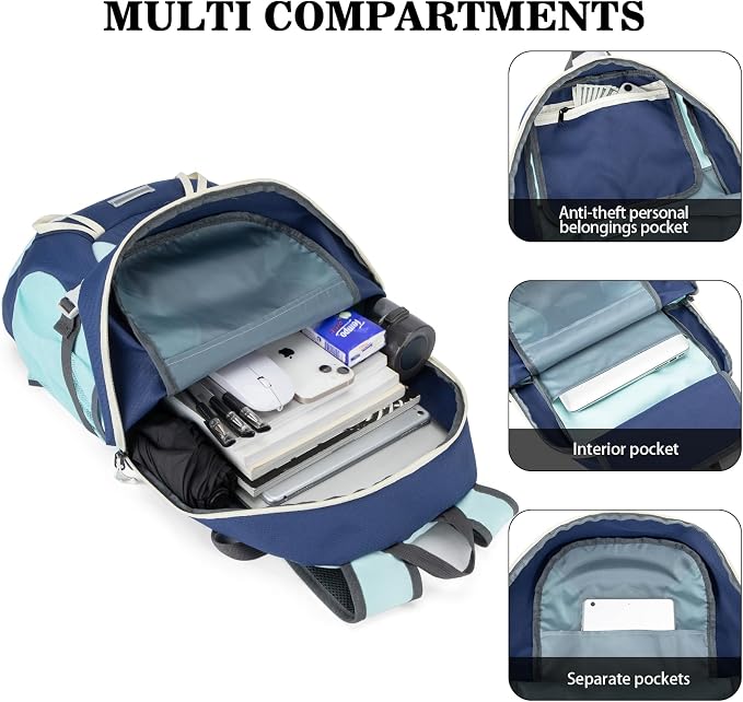 BAGPARKK 35L Ultra Lightweight Foldable Packable Hiking Backpack | Travel Backpack, Survival Whistle, Water-Resistant, Camping Daypack, Outdoor Sports, 0.88 pounds, Men & Women
