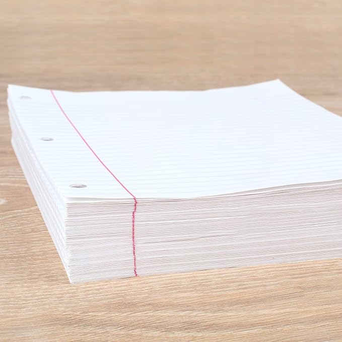Mead Loose Leaf Paper,Wide Ruled Filler Notebook Paper,8" x 10-1/2",400 Sheets,Fits 3-Ring Binder (150036-ECM),(Pack of 4)