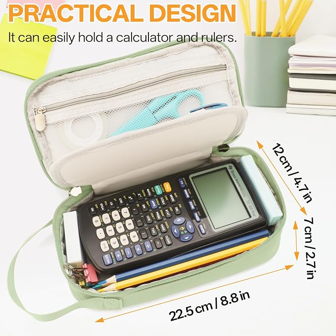 Pencil Case Large, High Capacity Canvas Big Pencil Pouch Organizer Holder | 5 Compartments Pockets Sturdy Zipper, Cute Pencil Case for School Office Student Teen