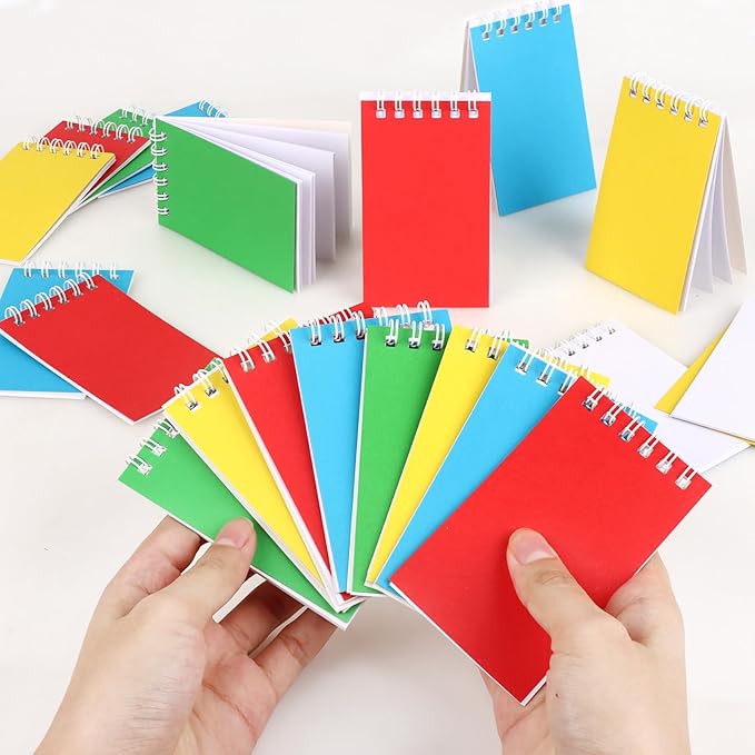 Hooqict 24 Pack Pocket Notebook Small Spiral Notepad Pocket Notepads Mini Journal Notebooks Colorful Memo Pads for Kids, Nurse, Student, Office, Back to School Supplies, 3.9 x 2.4 Inch