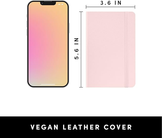 PAPERAGE Lined Pocket Journal Notebook, 1 Pack, (Blush), 160 Pages, Small, 3.6 inches x 5.6 inches - 100 gsm Thick Paper, Hardcover, Single
