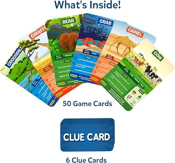 Skillmatics Guess in 10 Animal Planet, Card Game, Perfect for Boys, Girls, Kids, Teens, Adults Who Love Animals, Trivia Games, Travel Games, Screen-Free Fun, Gifts for Ages 6, 7, 8, 9, 10, and Up