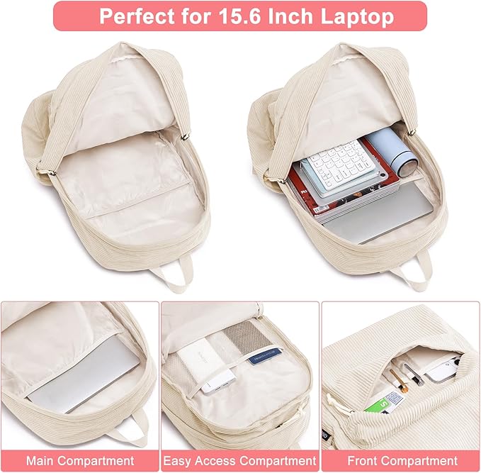 ZUBOND Backpack for School Girls and Boys, Lightweight School Bookbag for Teens, College Students Women & Men, Cute Large Laptop Backpack Fits 15.6 Inch Notebook