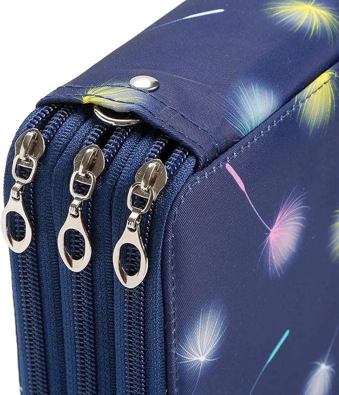 Portable Colored 72 Slots Pencil case Organizer with Printing Pattern for Watercolor Pens or Markers, Pencil Case Organizer for Artist